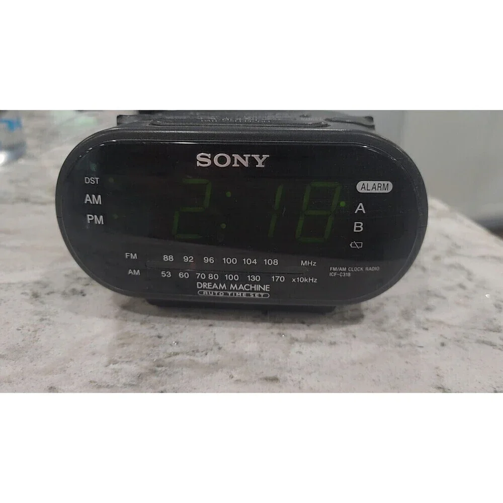 Sony Dream Machine ICF-C318 AM/FM Dual Alarm Clock Radio Black Tested & Works